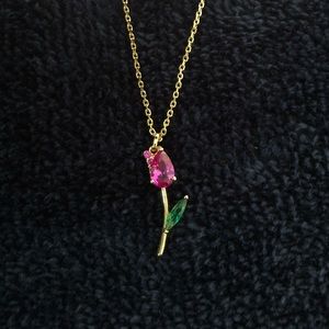 Kate Spade Greenhouse Tulip Mini Pendant Necklace NWT